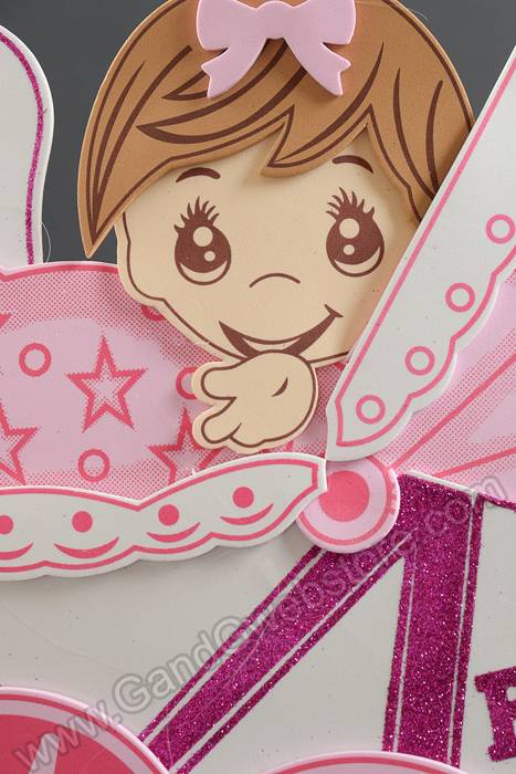 13" X 15.5" Baby Shower Carriage Foam Sign Pink - Image 2
