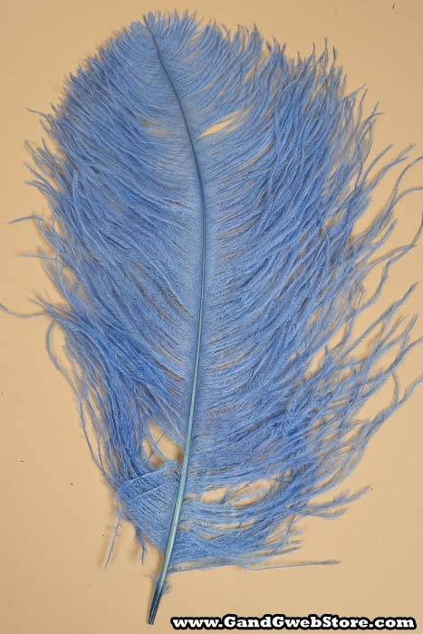 14"-16" Single Ostrich Feather Light Blue - Image 2