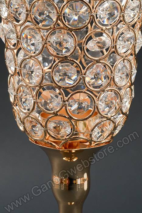 14.5" Crystal Candle Holder Gold - Image 2