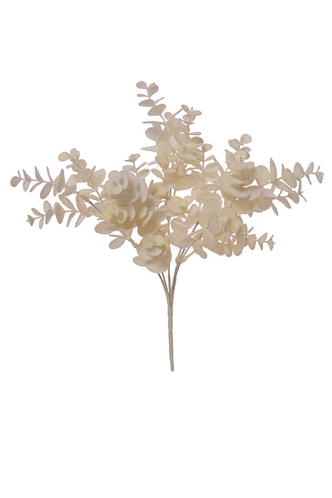 14" Artificial Eucalyptus Bush Ivory