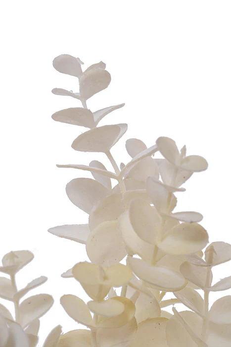 14" Artificial Eucalyptus Bush Ivory - Image 2
