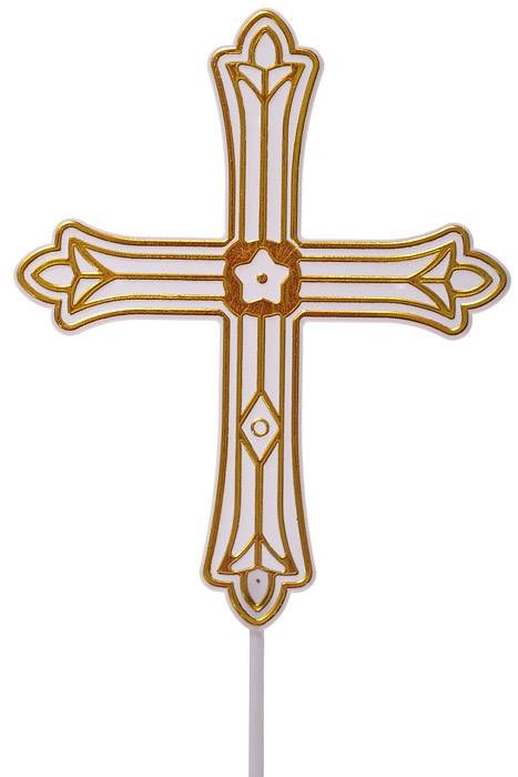 14" Cross Pick Gold/White Pkg/12 - Image 2