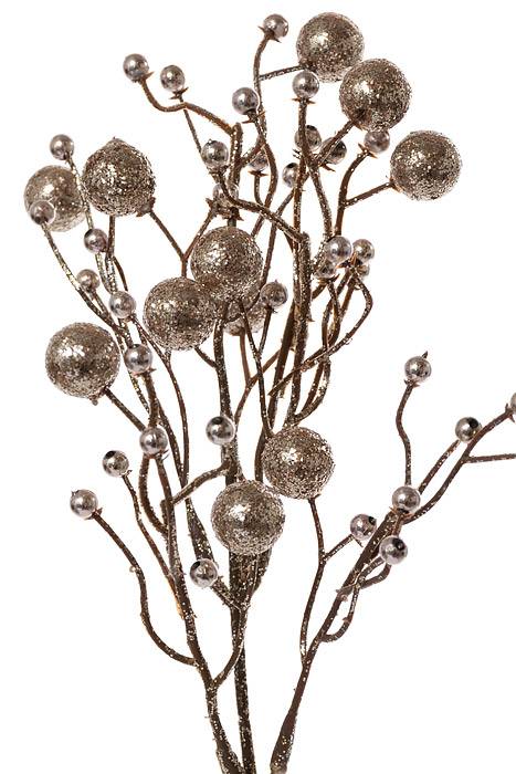 14" Glitter Berry Bead Pick Bundle Champagne - Image 2