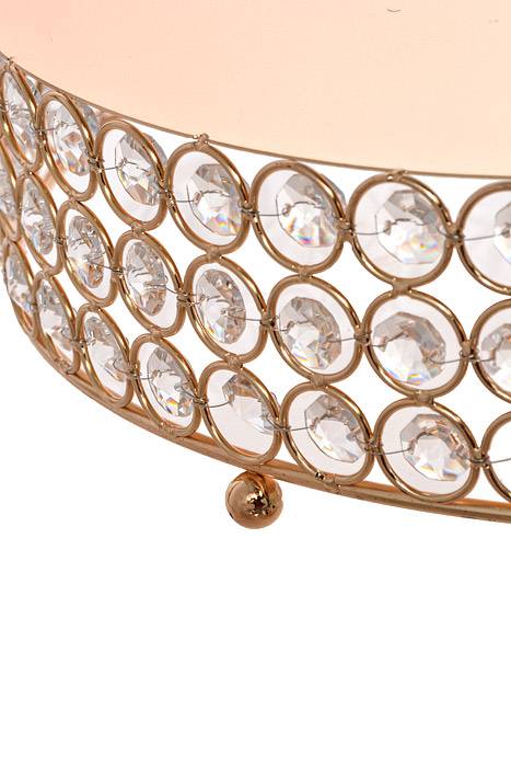 14" Metal Round Cake Stand W/Bead Gold - Image 2