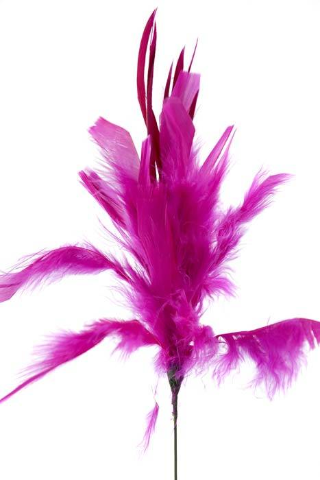 14" Owl Feather Spray Hot Pink Pkg/12 - Image 2