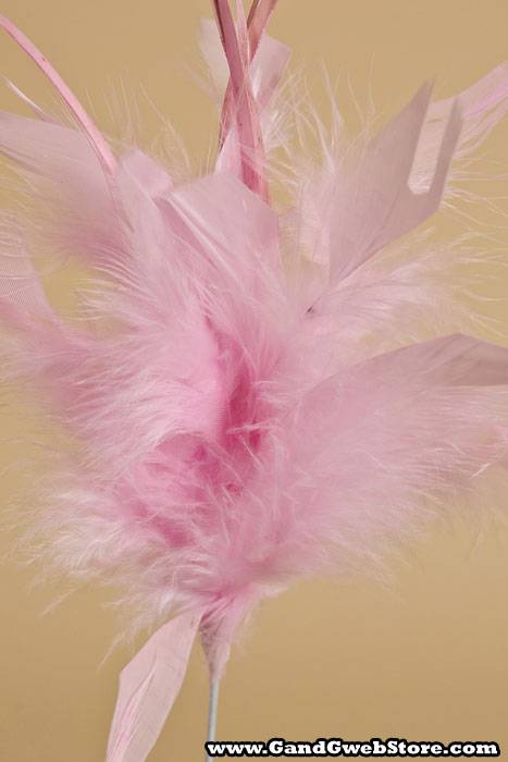 14" Owl Feather Spray Pink Pkg/12 - Image 2