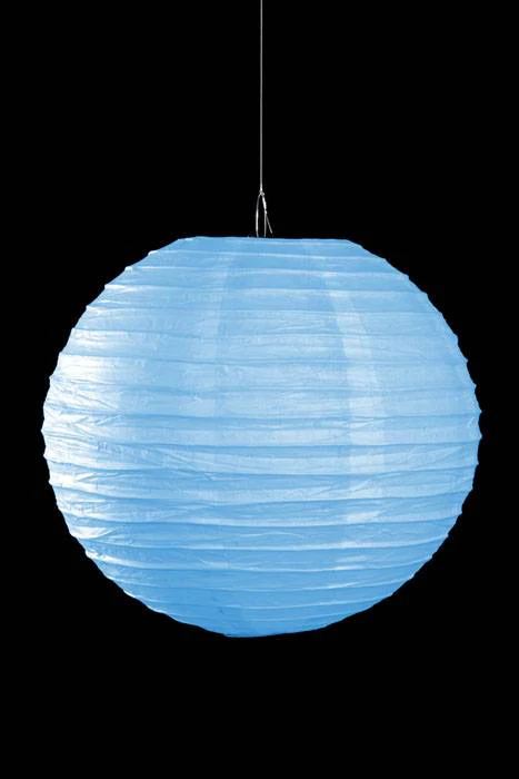 14" Round Paper Lantern Light Blue