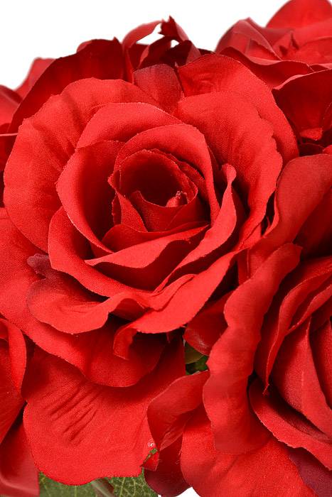 14" Silk Rose Bouquet Red - Image 2