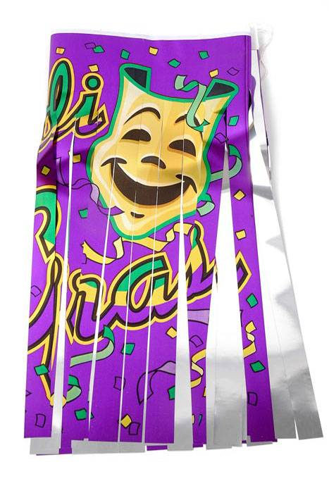 14" X 4' Mardi Gras Metallic Fringe Banner