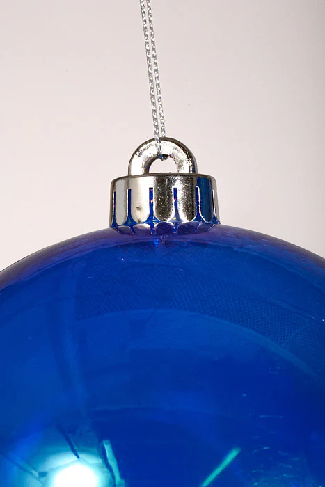 140Mm Clear Ball Ornament Blue/Iridescent Pkg/2 - Image 2