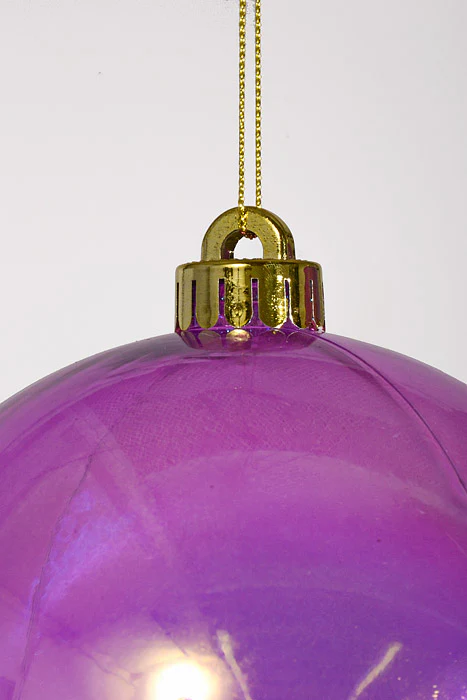 140Mm Clear Ball Ornament Purple/Iridescent Pkg/2 - Image 2