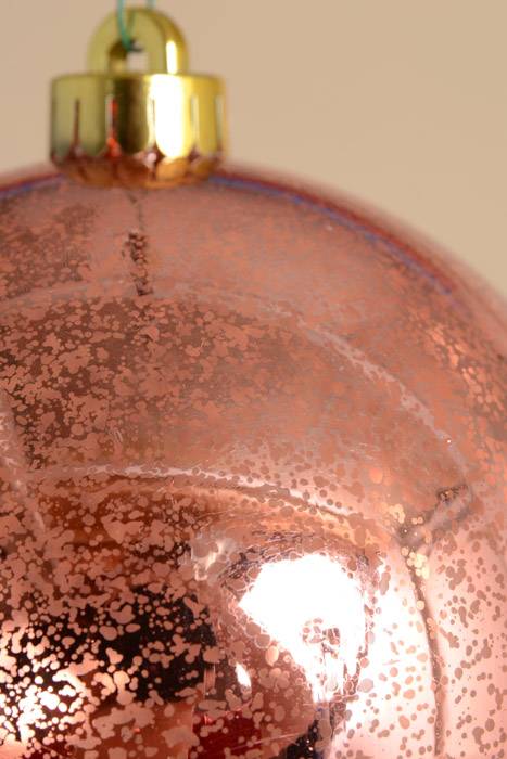 140mm Plastic Mercury Ball Ornament Light Coral Pkg/2 - Image 2