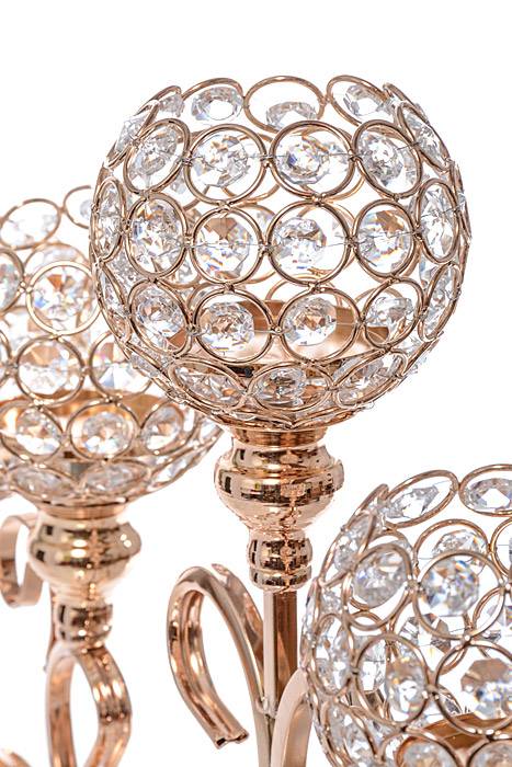 15.5" 5-light Candle Holder W/crystal Gold - Image 2