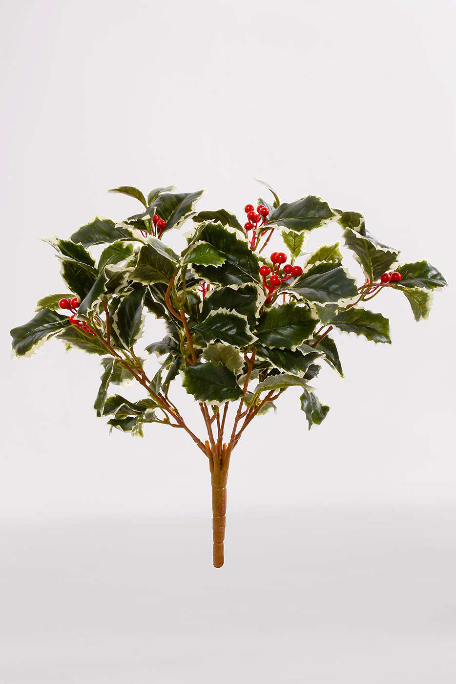15'' Holly Bush With Berry Variegated Green/Red