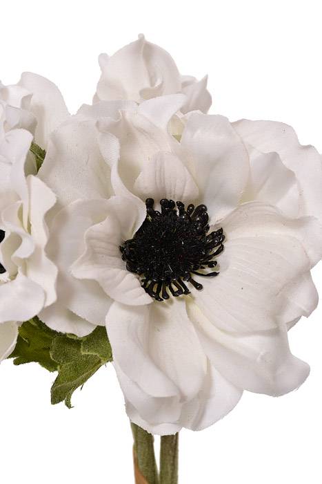 15" Silk Anemone Spray Cream Pkg/3 - Image 3