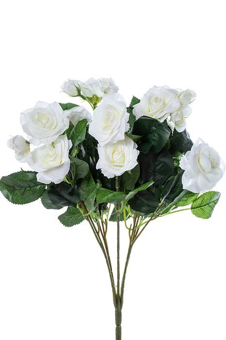 15" Silk Rose Bush Cream