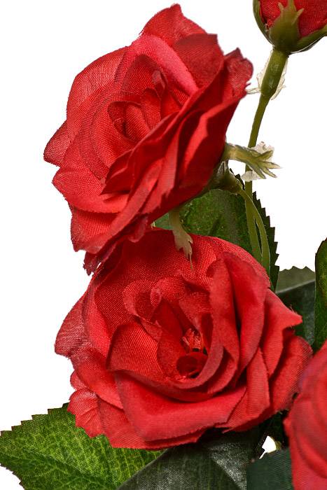 15" Silk Rose Bush Red - Image 2