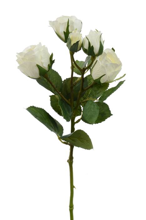 15" Silk Rose Spray White