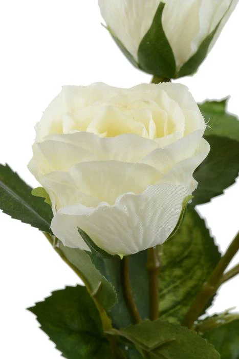 15" Silk Rose Spray White - Image 2