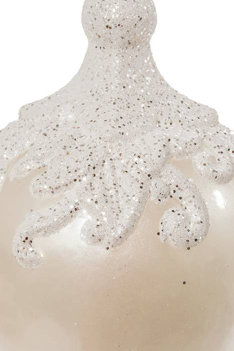 150mm Leaf Ball W/glitter White/silver - Image 2