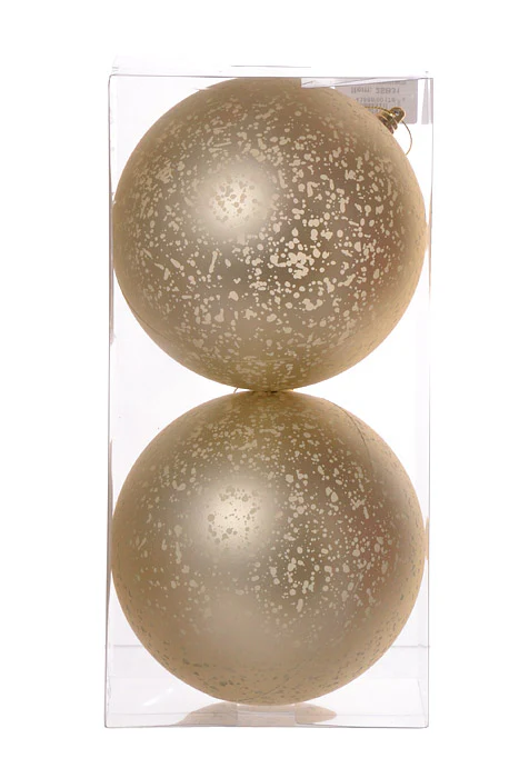 150Mm Plastic Matte Ball Ornament Mercury (Champagne) Pkg/2 - Image 2