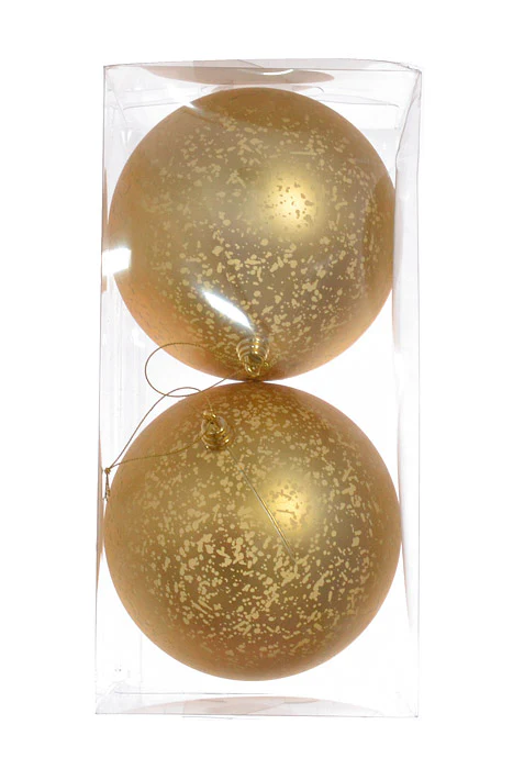 150Mm Plastic Matte Ball Ornament (Mercury Gold) Pkg/2 - Image 2