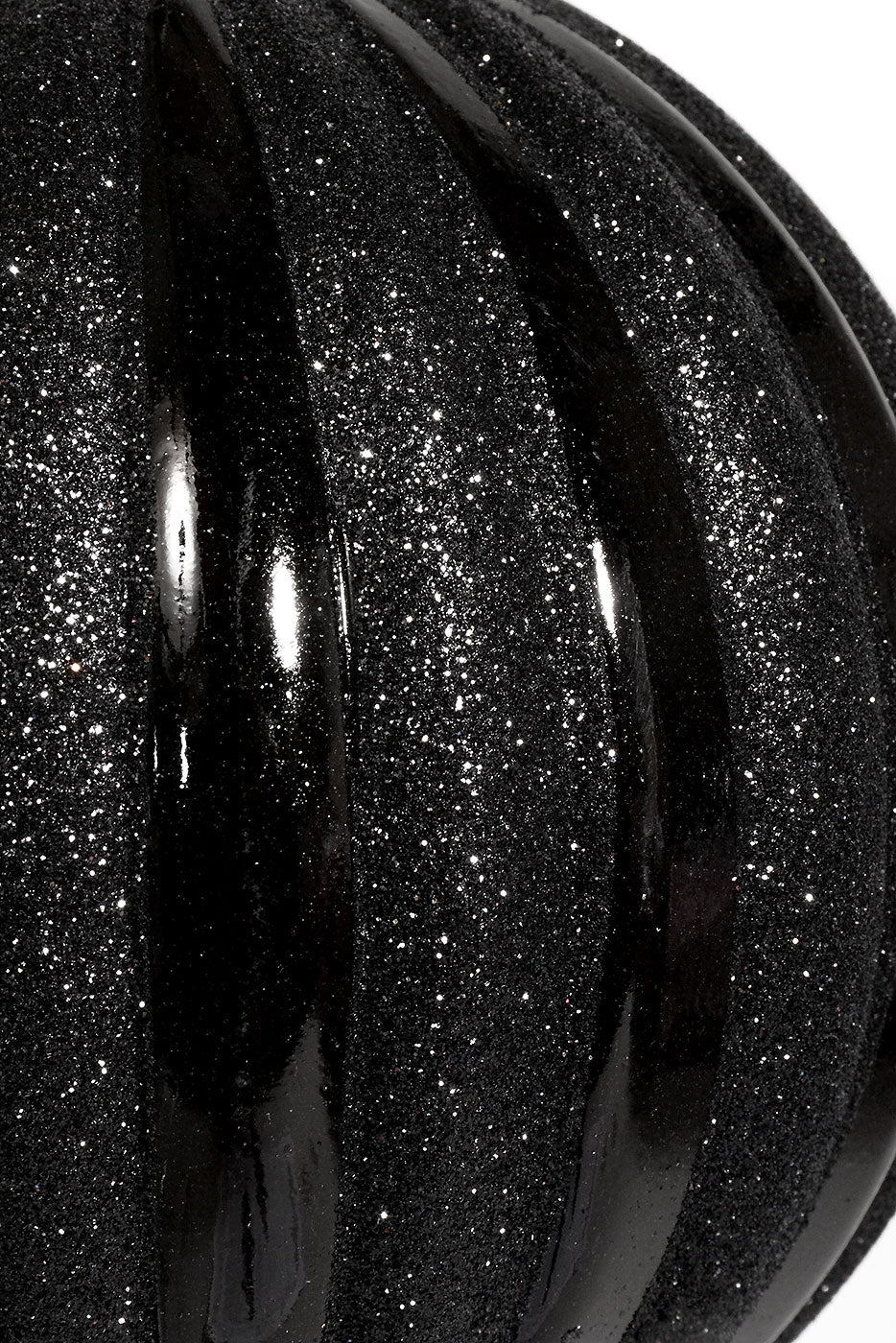 150Mm Plastic Shiny Pumpkin Ball Ornament Black - Image 2