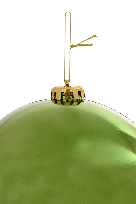 150Mm Shiny Plastic Ball Ornament Apple Green - Image 2