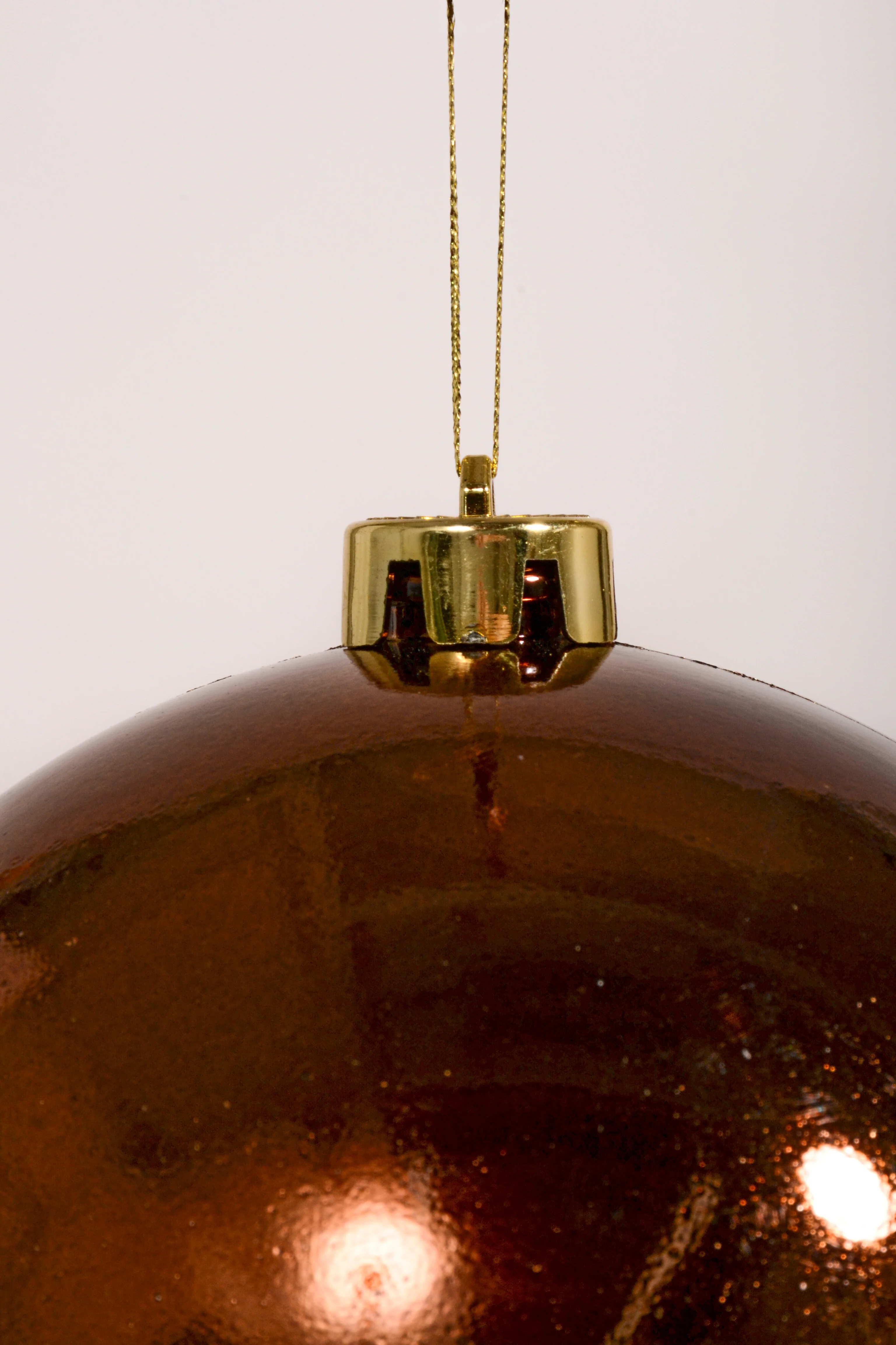 150Mm Shiny Plastic Ball Ornament Brown - Image 2