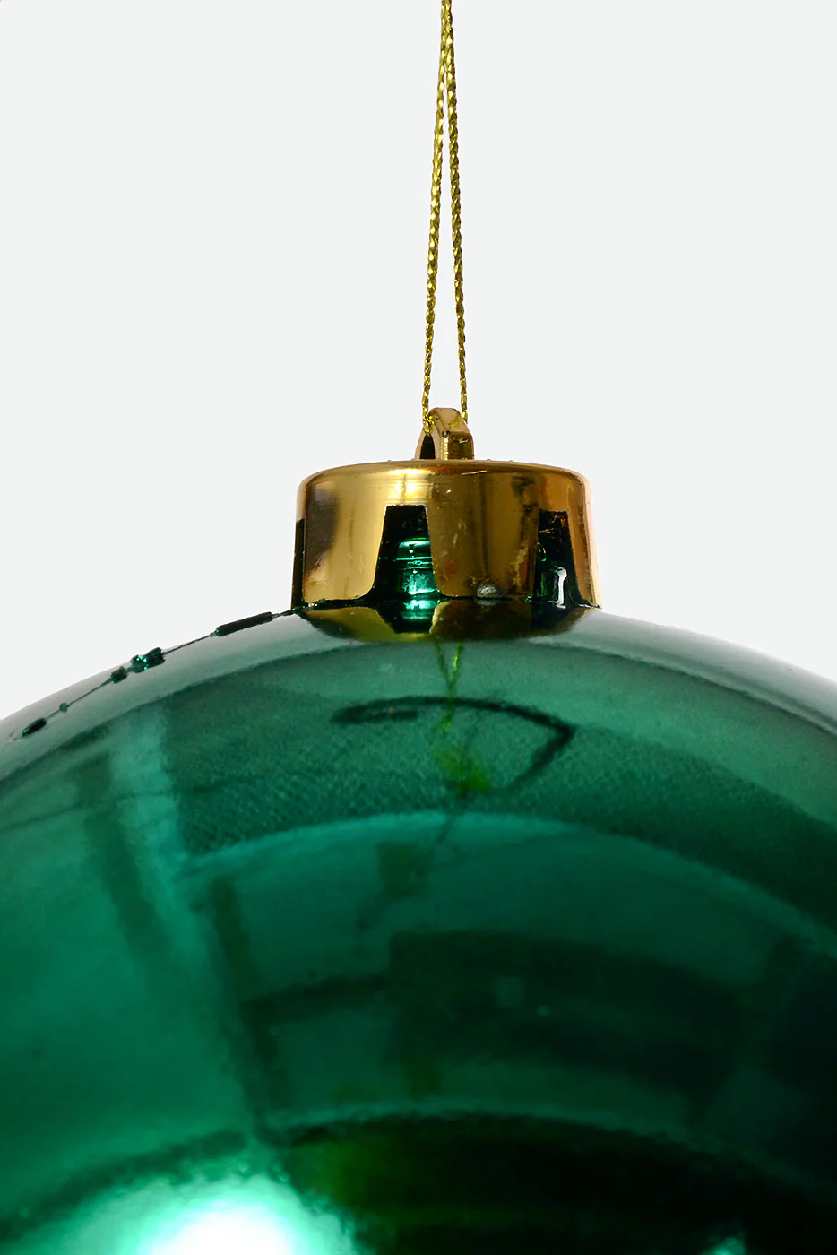 150Mm Shiny Plastic Ball Ornament Dark Green - Image 2