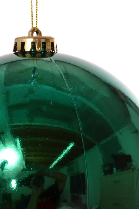 150Mm Shiny Plastic Ball Ornament (Peacock Green) - Image 2