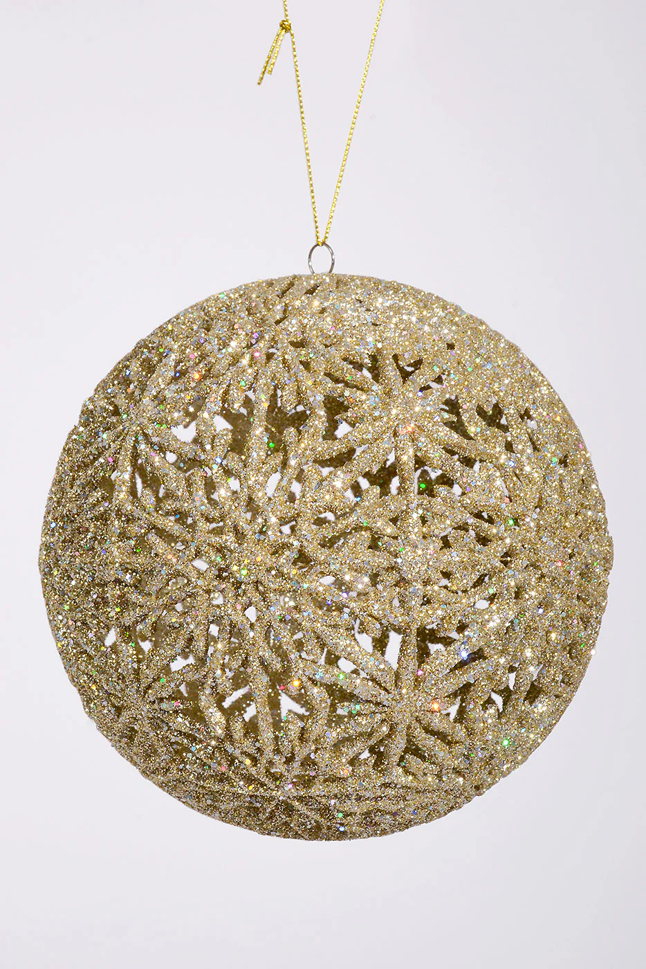 150MM Snowflake Hollow Ball Ornament Champagne