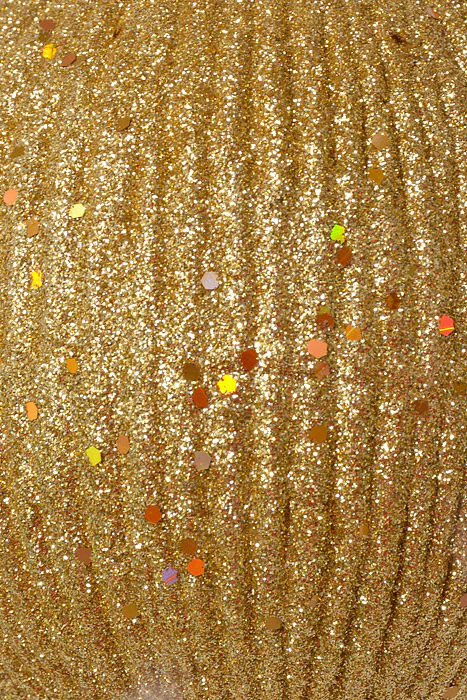 150Mm Styrofoam Ball Ornament W/Glitter (Gold) - Image 2