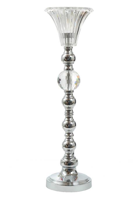 16"/18.5"/21.25" Candle Holder W/crystal Silver - Image 3