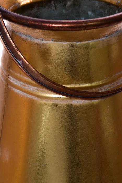 16.5" Metal Milk Can With Handle Gold - Image 2