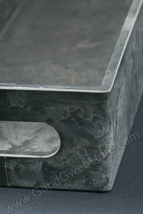 16.5" Rectangle Slate Hard Plastic Tray Gray - Image 2