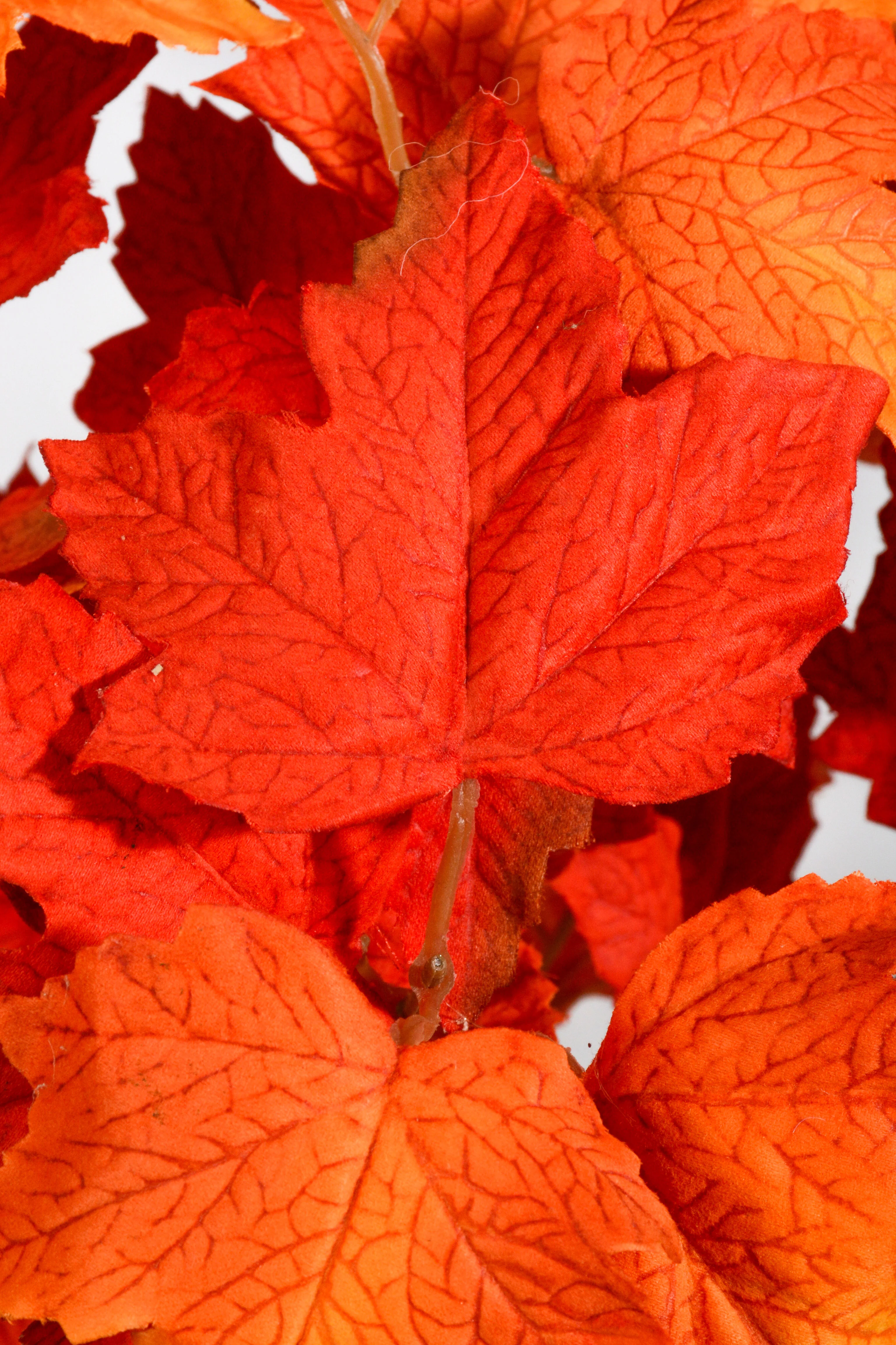 16" Artificial Maple Leaf Bush Orange - Image 2