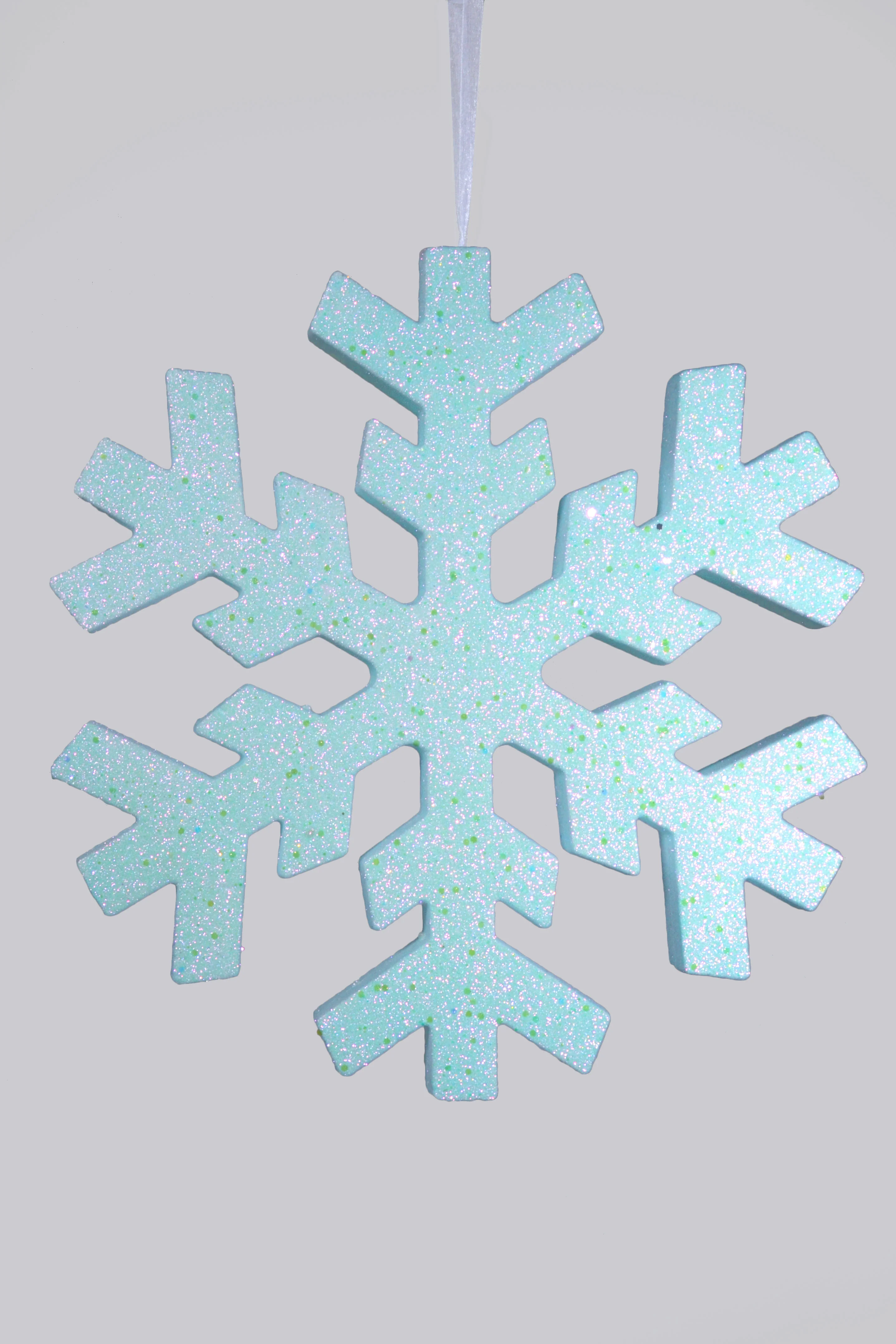 16" Foam Snowflake With Glitter Light Blue