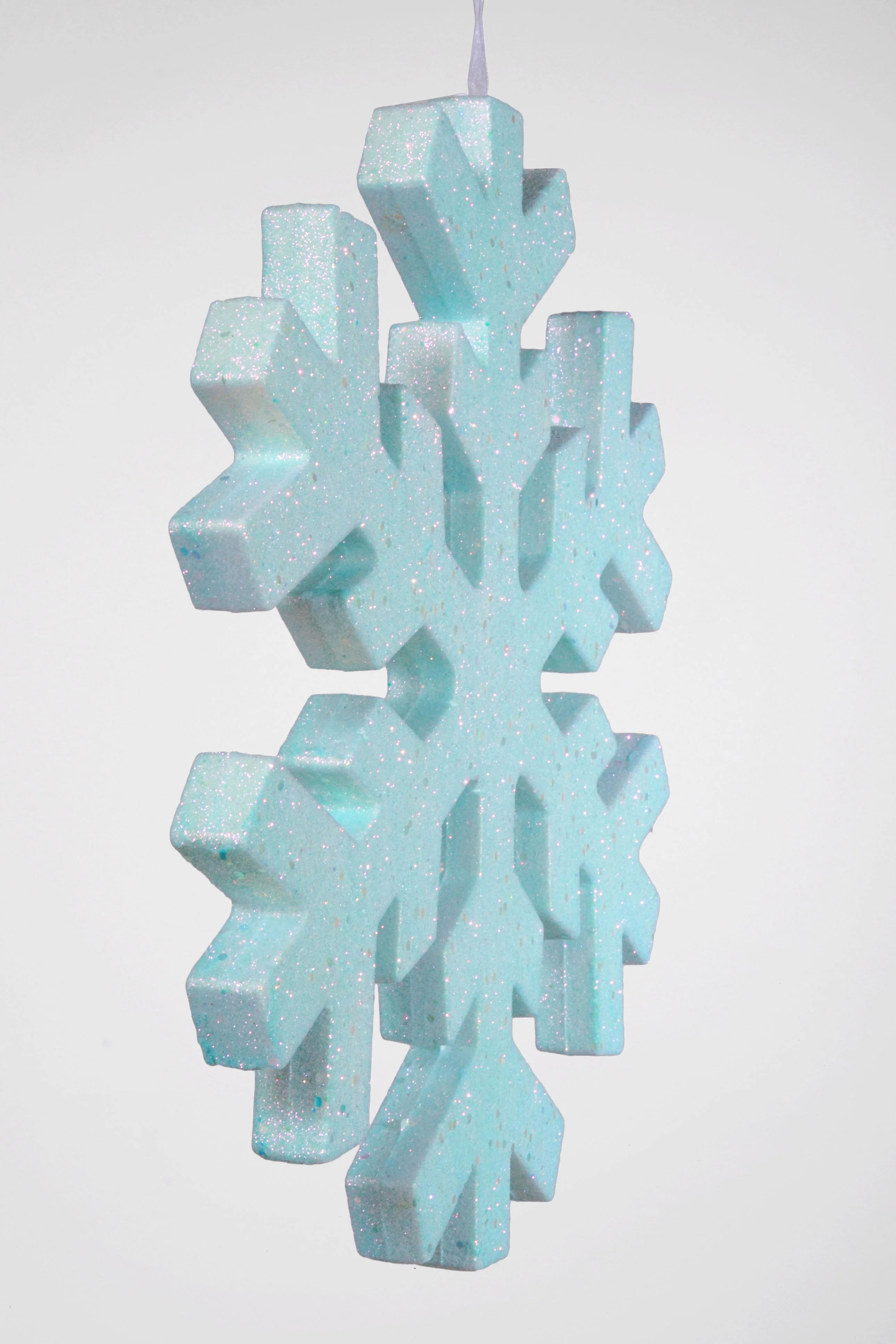 16" Foam Snowflake With Glitter Light Blue - Image 2