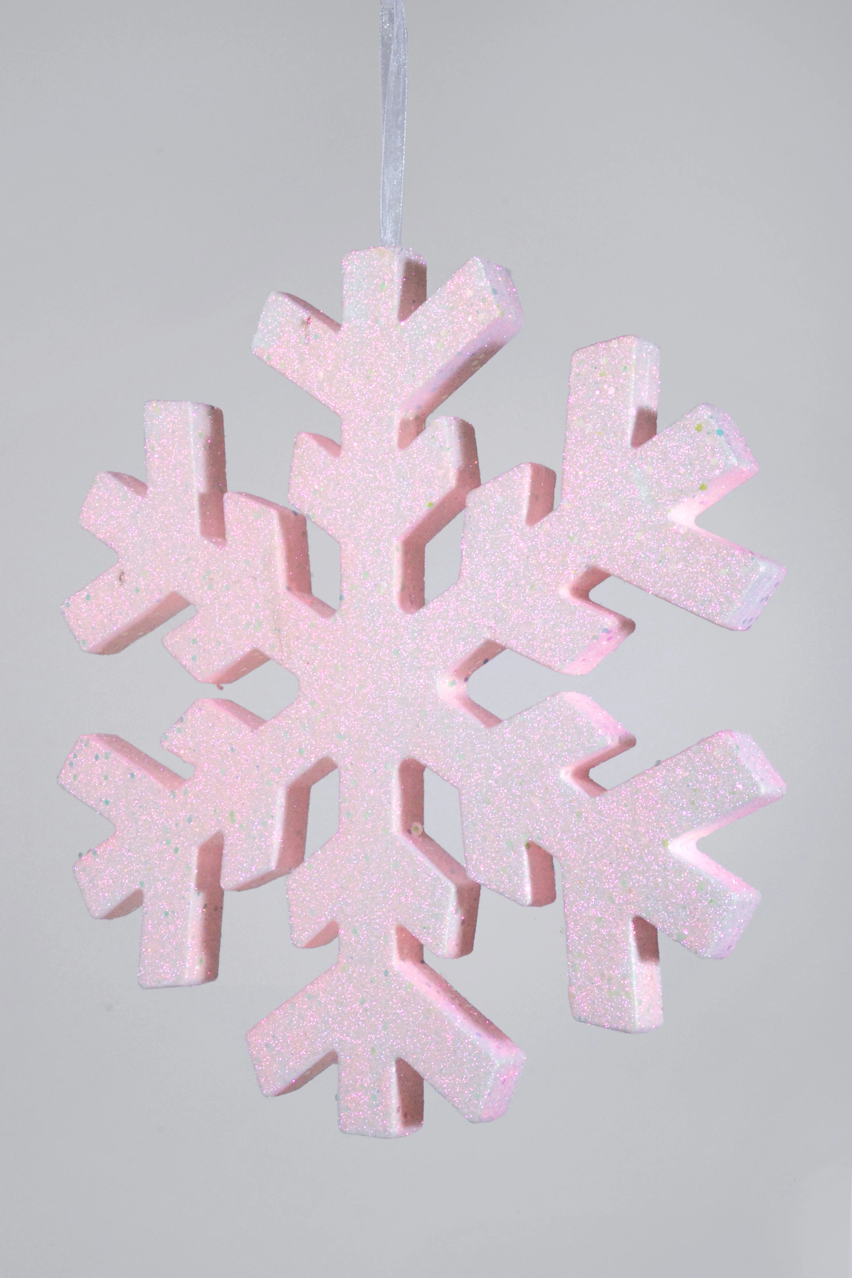 16" Foam Snowflake With Glitter Pink - Image 2