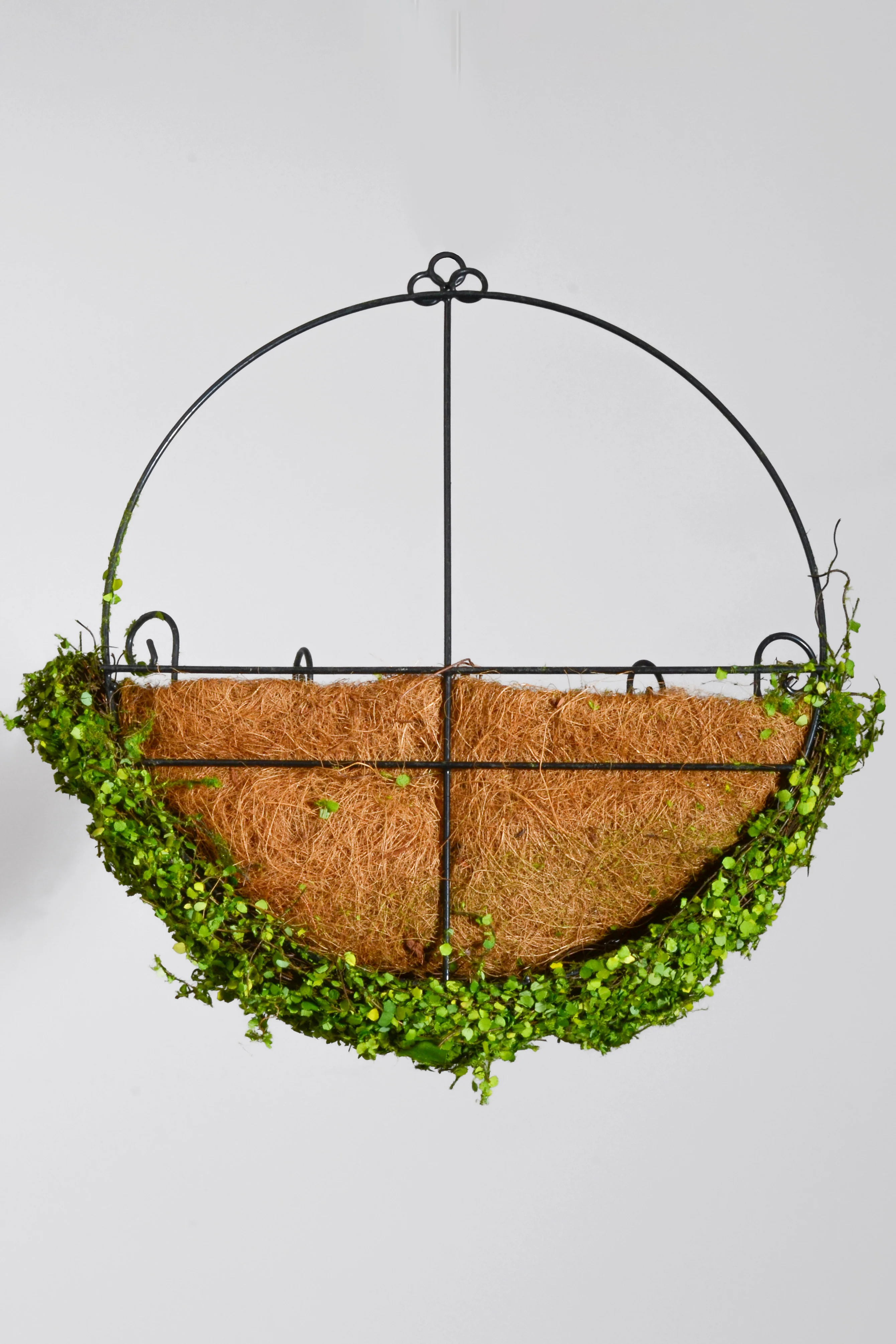 16" Metal Wall Basket W/Leaves Green - Image 3