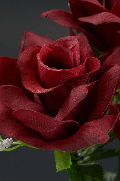 16" Printing Rose Bush Burgundy - Image 2