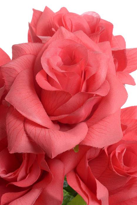 16" Silk Printing Rose Bush Coral - Image 2
