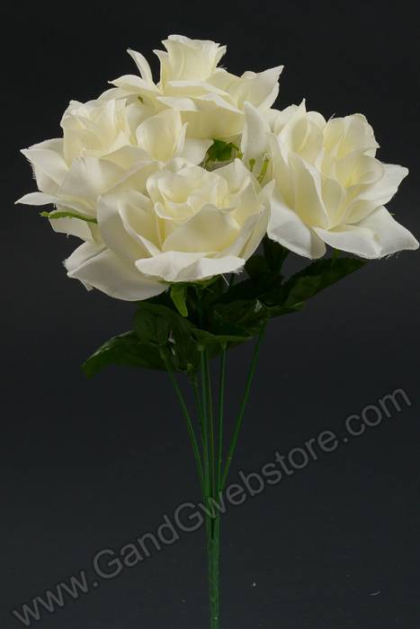 16" Silk Printing Rose Bush Cream