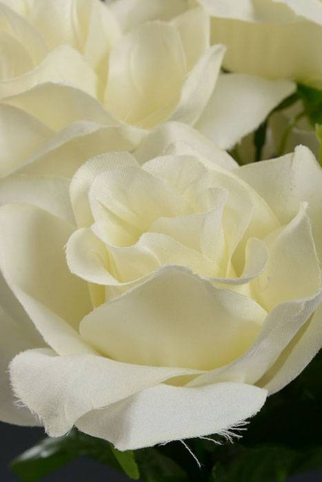 16" Silk Printing Rose Bush Cream - Image 2