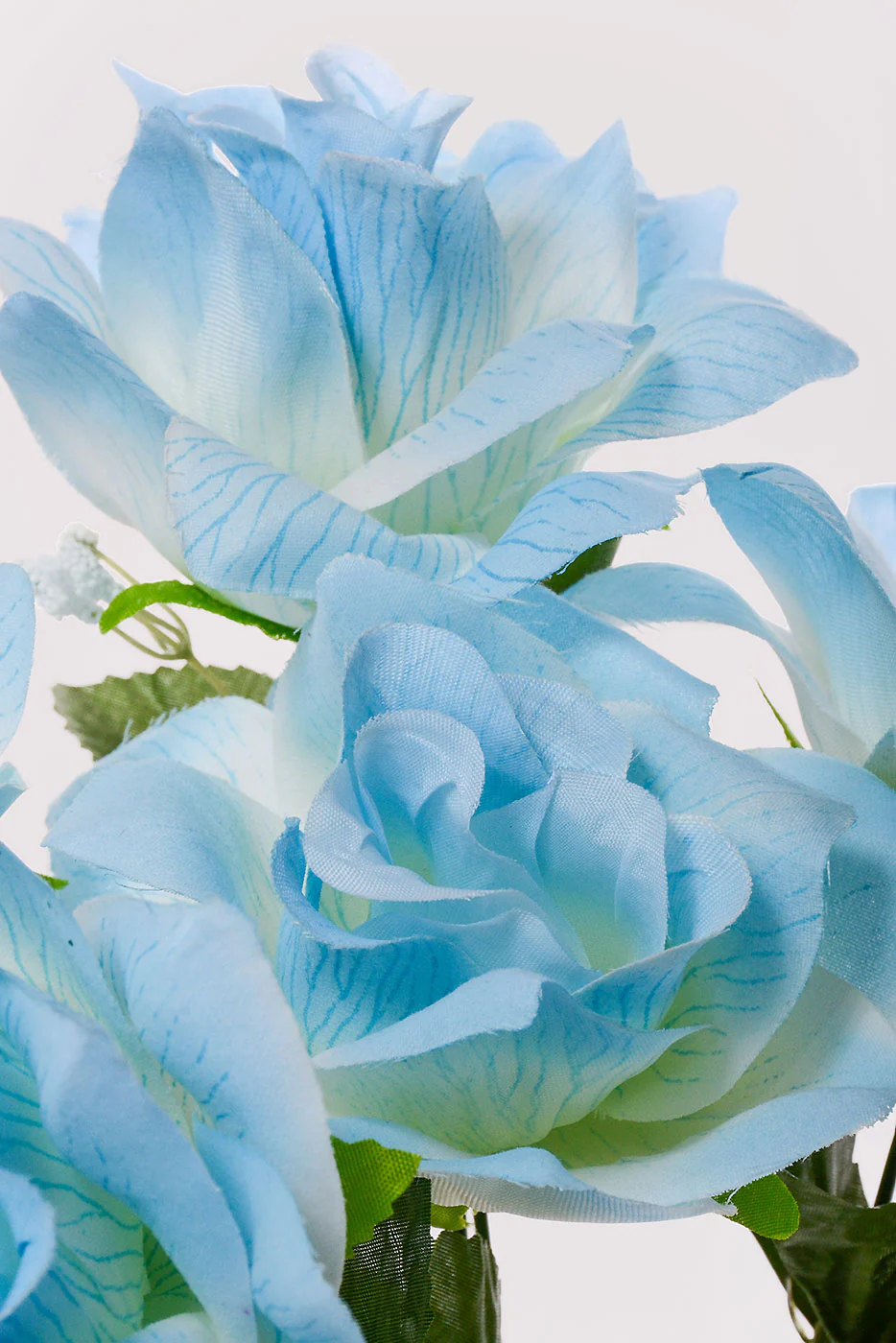 16" Silk Printing Rose Bush Light Blue - Image 2
