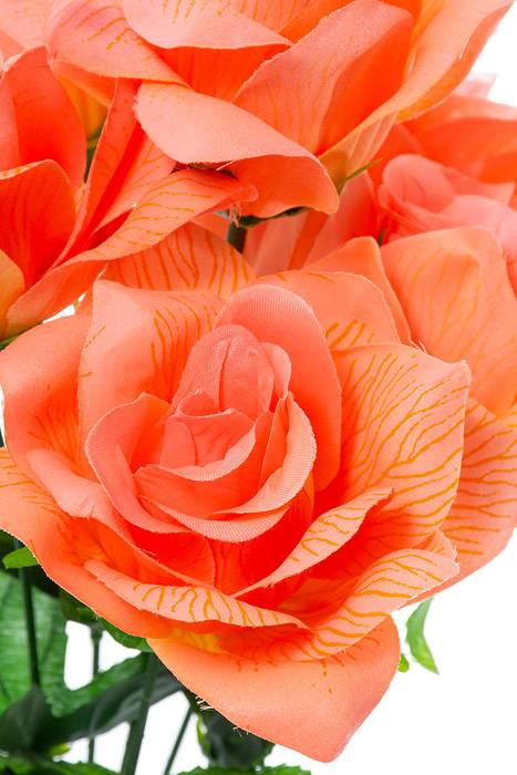 16" Silk Printing Rose Bush Peach - Image 2