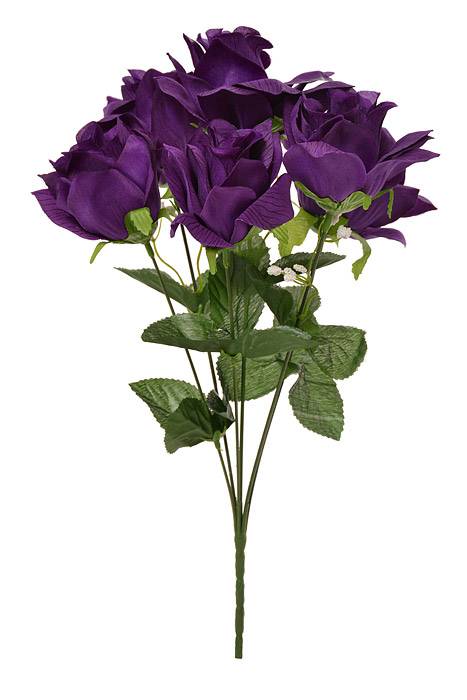 16" Silk Printing Rose Bush Purple