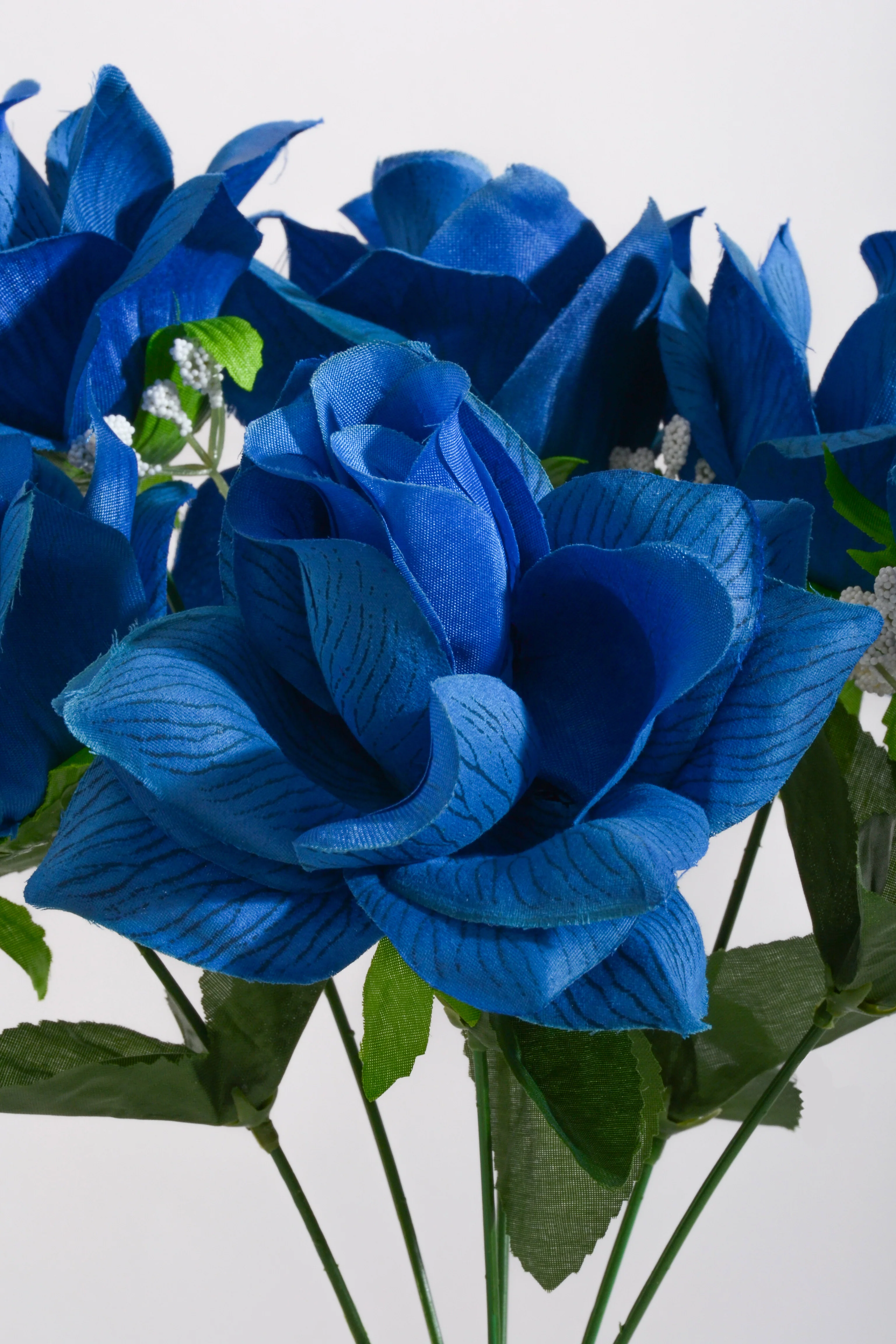 16" Silk Printing Rose Bush Royal Blue - Image 2