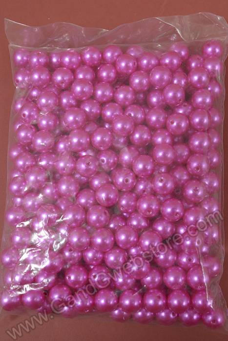 16mm Abs Pearl Beads Hot Pink Pkg(500g) - Image 2